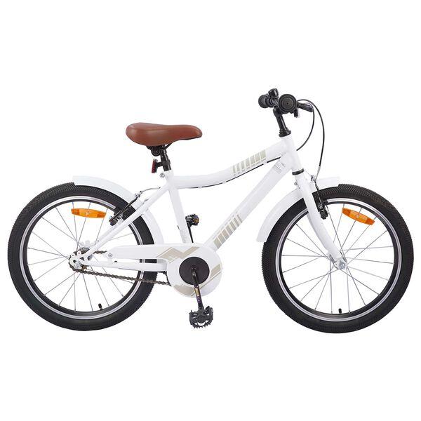 vidaXL Children's Bike 18 Inch for Ages 5-7 White