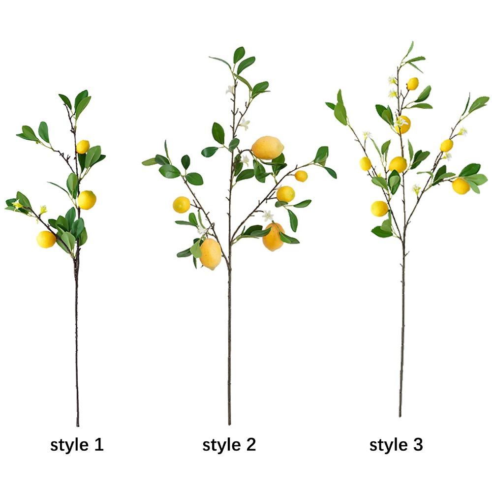 With Lifelike Lemon Fake Fruit Stems Fresh Green Yellow Simulation Green Plants  Flower Arrangement