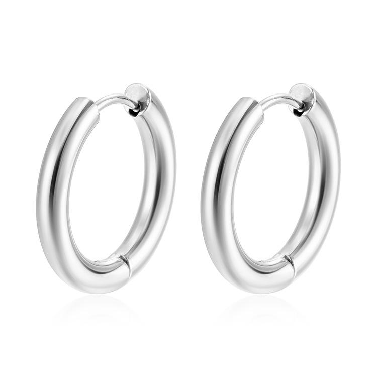 

Stainless Steel Unisex Hoop Earrings - Trendy Round Ear Jewelry