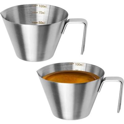 1pc Food Stainless Steel Coffee Measuring Cup,Espresso Cup Extraction Cup with Graduated,Espresso Accessories Cafe Accessories