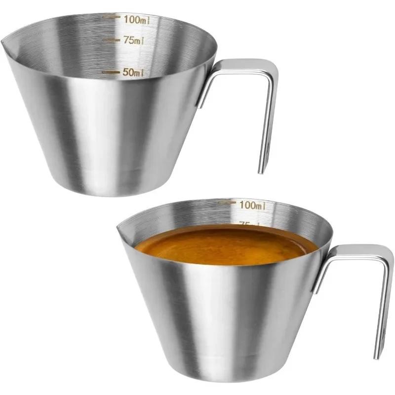 1 pièce Tasse à mesurer à café en acier inoxydable pour aliments, Tasse d'extraction pour expresso avec graduation, Accessoires pour expresso Accessoires de café