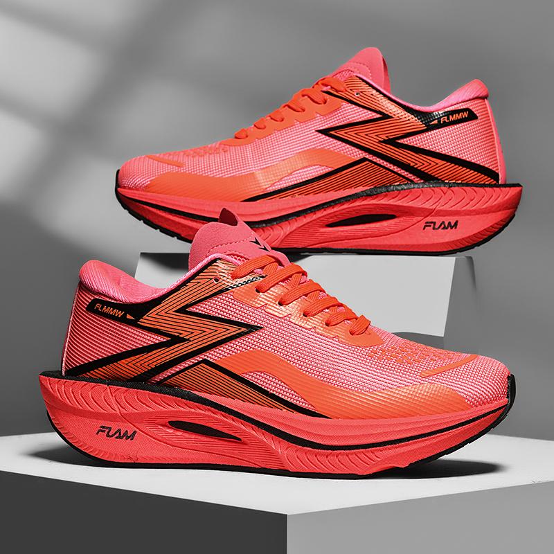 Zapatillas de Correr Placa de Carbono Especialidad Maratón Hombres Deportivas Transpirables Ligeras Para Mujer Felpa Comodidad Deportivas Antideslizantes Zapatillas Deportivas