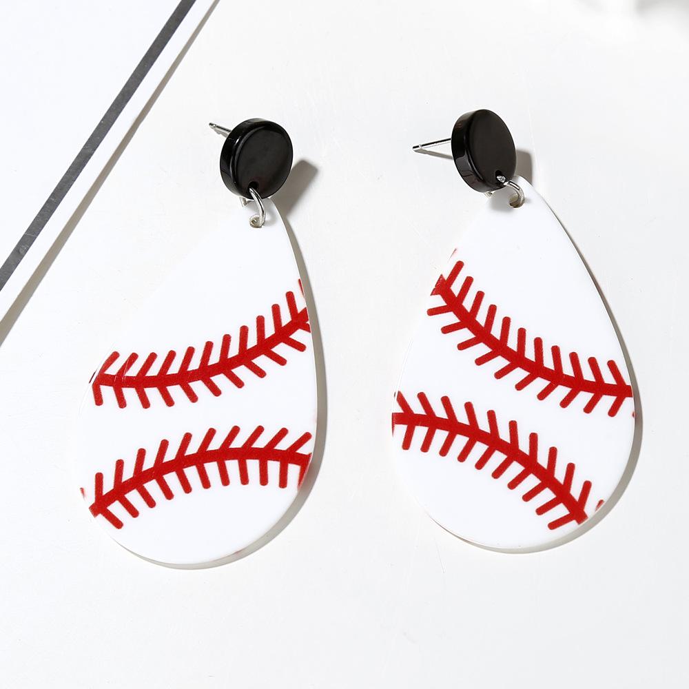 European and American Trendy New Acrylic Water Drop Earrings, Basketball and Football Earrings