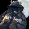 Paare Winter Teufel Brot Kleidung Lässige Kapuzenjacke Bestickte Gefütterte Jacken Mäntel Jacke Winter