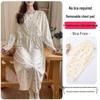 Maternity Labor Gown & Nursing Pajama Set with Built-in Bra for Spring/Summer