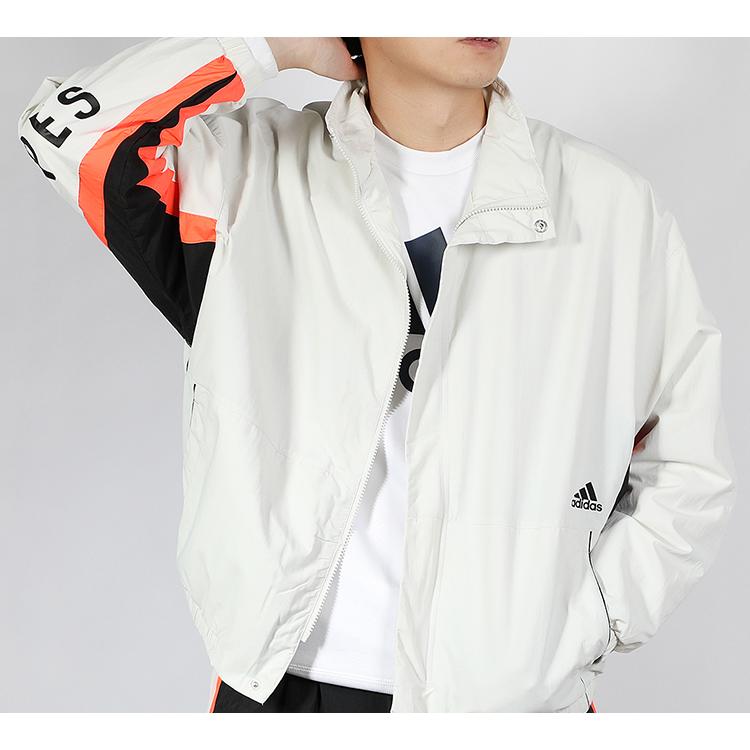 Adidas Jackets Men's White Stand Collar Moderate Other FN5672