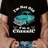 1pc Classic Vintage Truck Print T-Shirt for Women, Casual Round Neck Short Sleeve Tee, 100% Knit Fabric, Regular Length, All-Sea