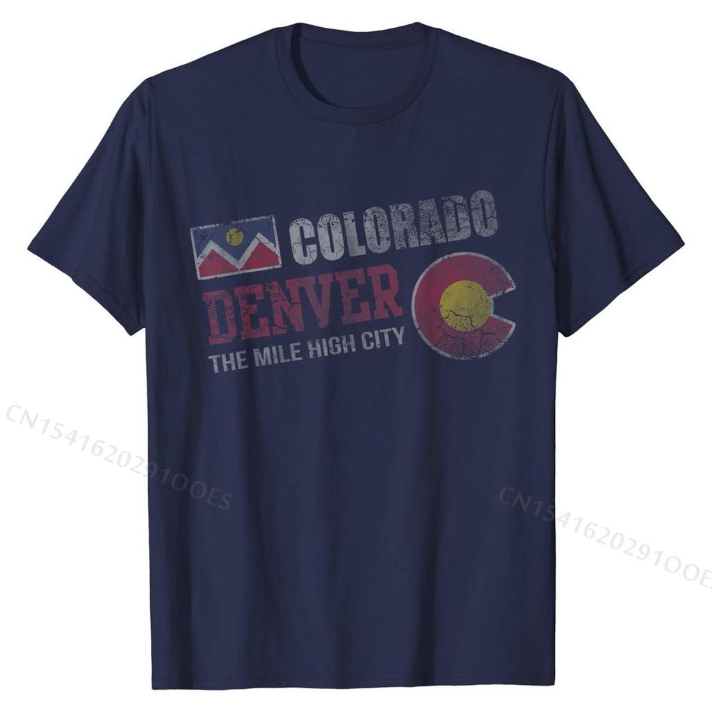 Denver Colorado T-Shirt The Mile High City Shirt Customized Tshirts On Sale Tops Shirt Cotton Men's Crazy