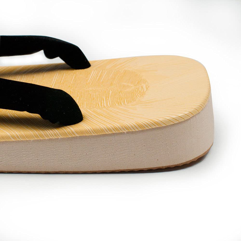Kyoetsu Geta Sandal Sandals with Sponge and Heimilon Straps (LL (28cm), Black)