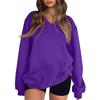 Women's Long Sleeve V-Neck Sweatshirt Color Casual Pullover Top