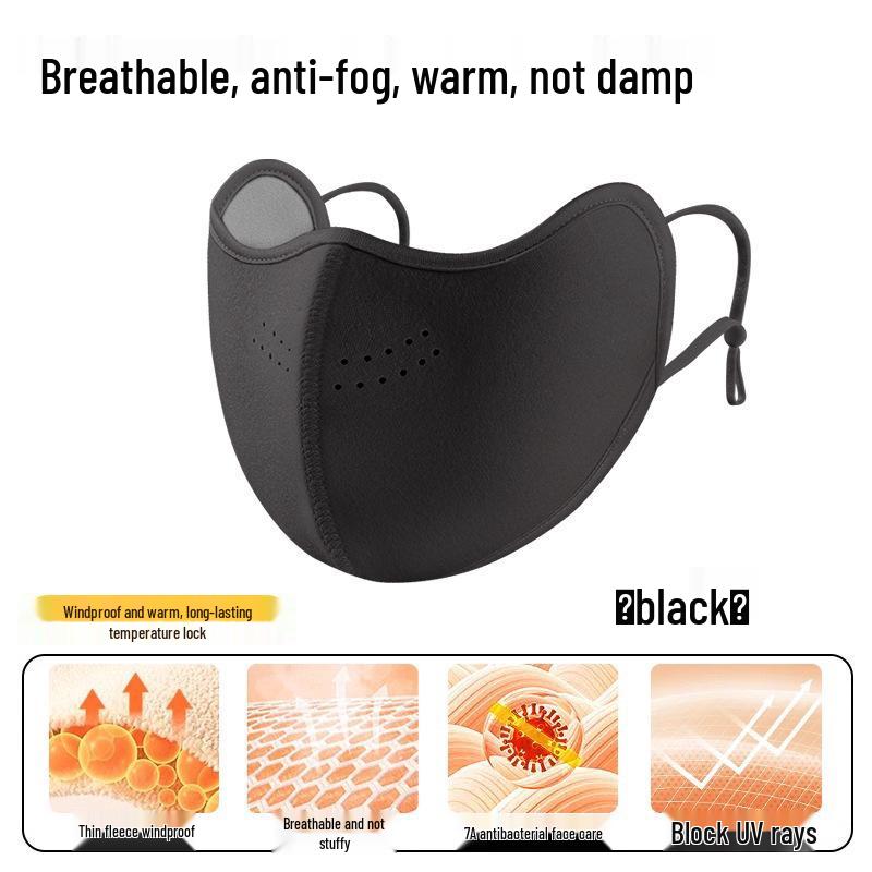 3D Two-in-One Fleece Mask with Velvet, Windproof & Breathable, Ear Protection for Men & Women - Perfect for Autumn & Winter Cycling