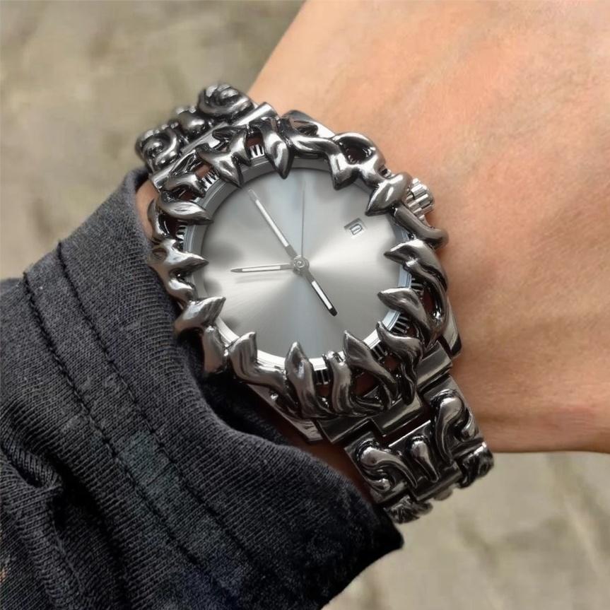 Black Quartz Watch Men Devil Punk Blue Eye Alabaster Industries Demon Claw Y2K Men Watch Unique Creative Men Hot Medieval Clock