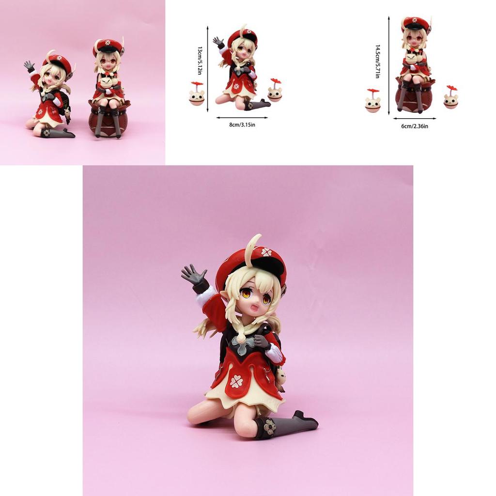 888 Marke Original Gott Klee Funkenritterin GK Klee sitzend und stehend Spiel Zubehör Sammlermodell 11-13cm PVC Figur