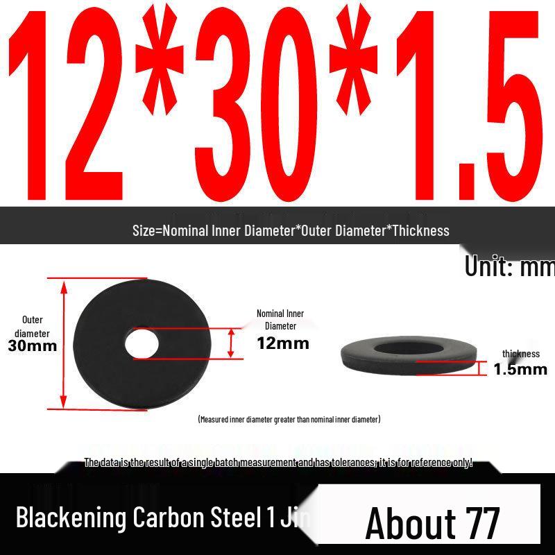 Blackened Thickened Oversized Metal Washer