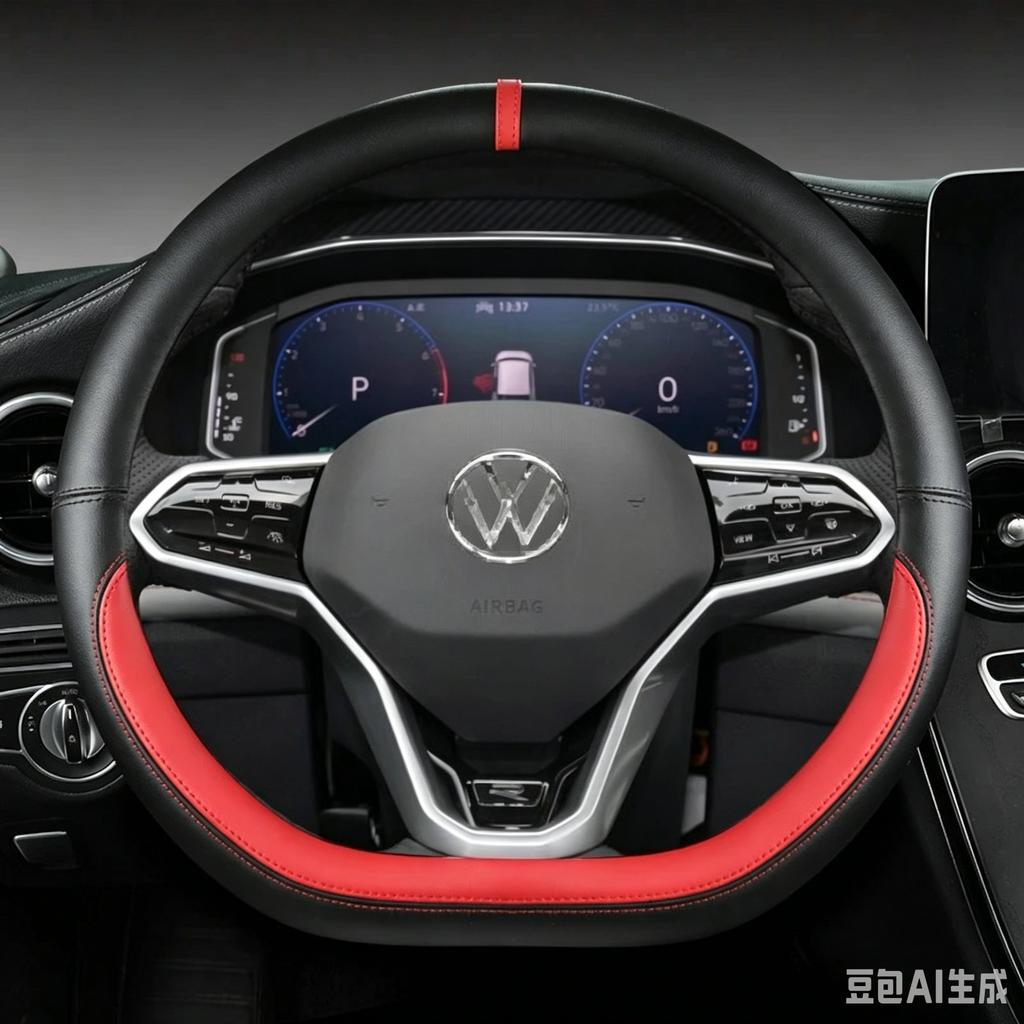 D Shape Car Steering Wheel Cover For VW Sharan Passat Caddy Touran Tiguan 2015-2021 Teramont Atlas T-Roc T-cross 2017-2021