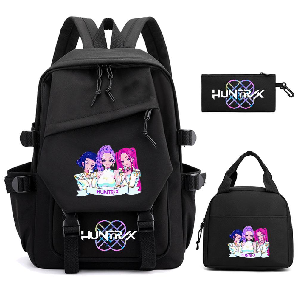 3Pcs/set Cartoon Kpop Demon Hunters Printed Backpack for Teenger Children Student Large Capacity Schoolbag Girl Gift Women Travel Bag Mochila