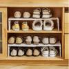 Kitchen Adjustable Shelves Space Saving Layered Space-Saving Cabinet Stackable Rack Non Slip Kitchen Storage Accessories