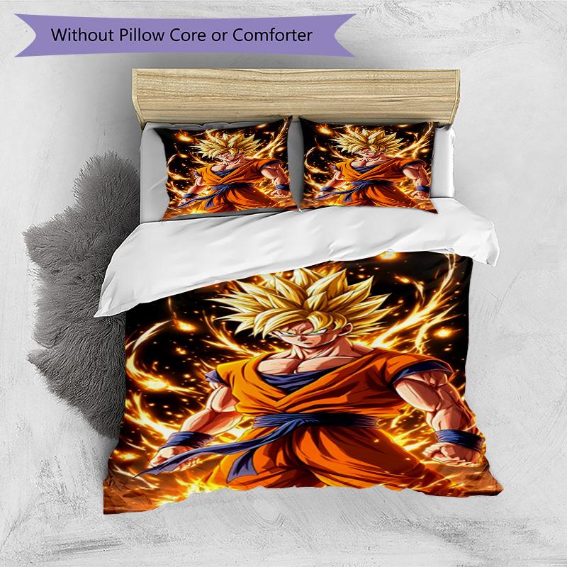 3pcs Duvet Cover Set (1*Duvet Cover + 2*Pillowcase, Without Core), DRAGON BALL Print Bedding Set, Bedroom Decor, All‑Season, Birthday Gift