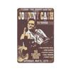 JohnnyCash Artwork Metal Tin Sign Vintage Decor for Home Bar  Decorative Plaque