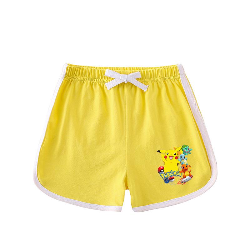 Pikachu Kids' Summer 2023 Short Sleeve T-shirt & Shorts Two-Piece Set