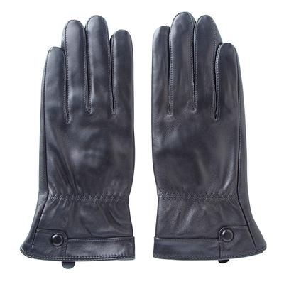 Autumn and Winter Fashion Genuine Leather Sheepskin Gloves for Women with Velvet Warm Nail Buckle Coral Velvet Touch Screen Outdoor Riding Driving