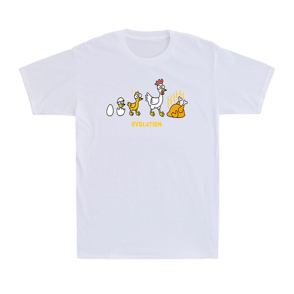 Ovolution Chicken Evolution Joke Funny Gift Vintage Men s Cotton T-Shirt S разноцветный