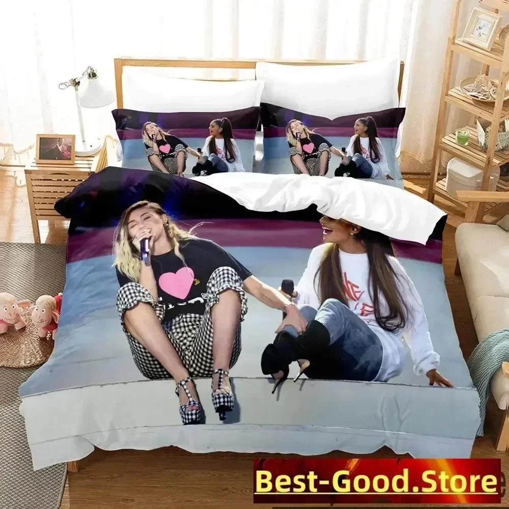 3D Print Miley Cyrus Singer Bedding Set Duvet Cover Sheet Printed Bed Set Pillowcase Bed Full Queen King Size Comforter Bedroom