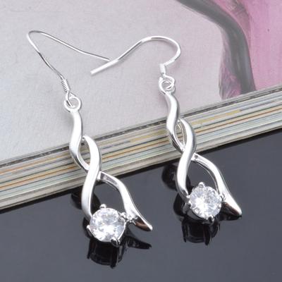 Pendientes colgantes de plata de ley 925 con cristales nobles para mujer, joyería de moda, ideal como regalo de compromiso, boda, fiesta o Navidad.