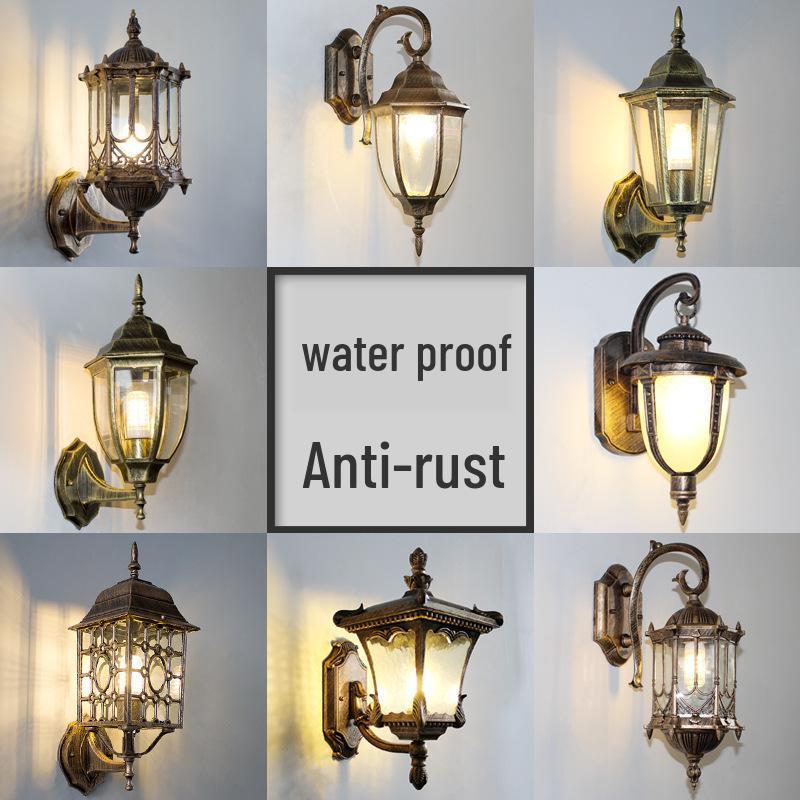 Retro Waterproof Outdoor Wall Light for Balconies, Courtyards, and Staircases - American/European Style