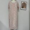 Women's Cotton Silk Short Sleeve Nightgown - Spring/Summer, Breathable, Comfortable, Lazy Style