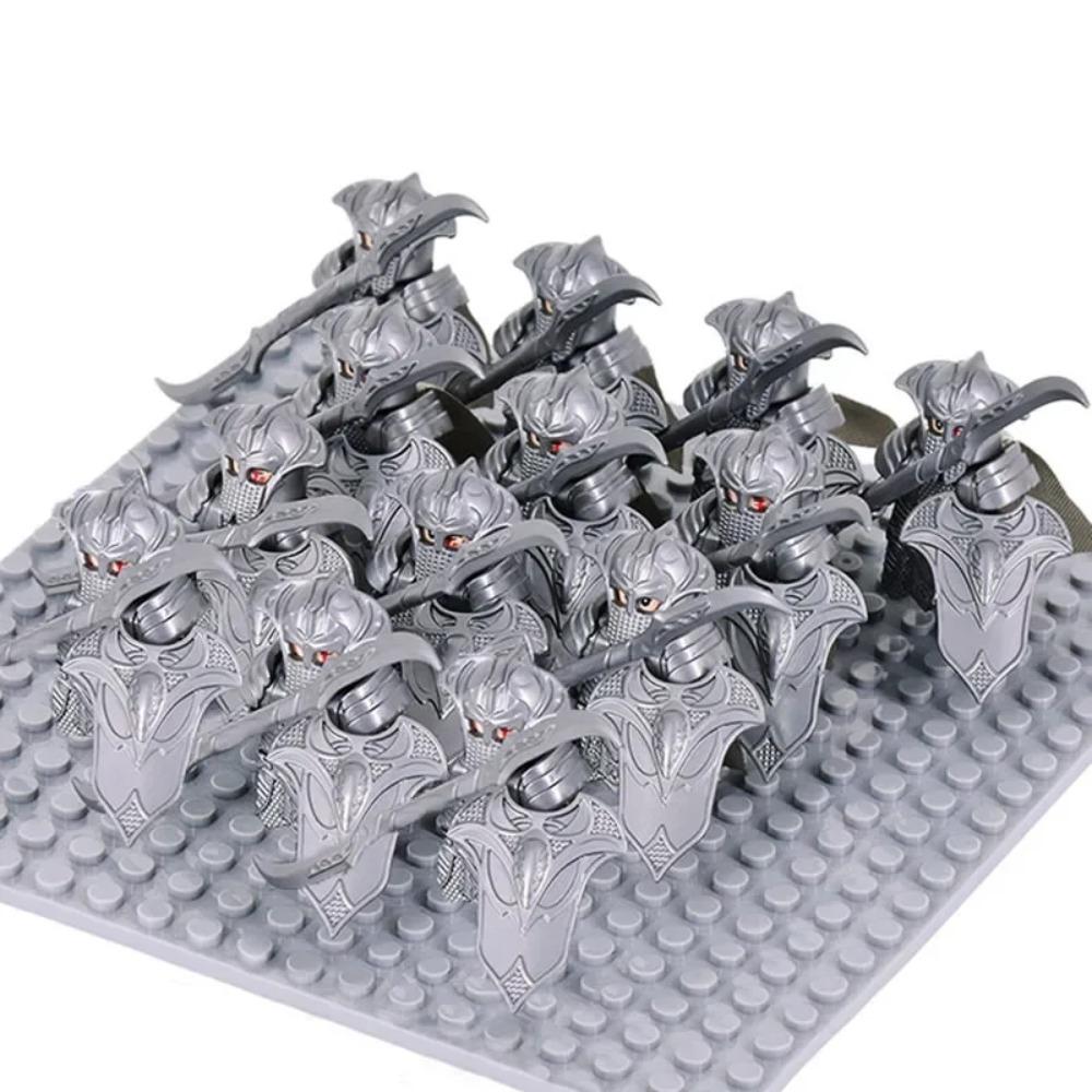 13Pcs Mini Gondor Battle Spearman Body Gurad Infantry VS Roman Solider Eomer Rohan Warriorr Figures Blocks Set Toys for Kids