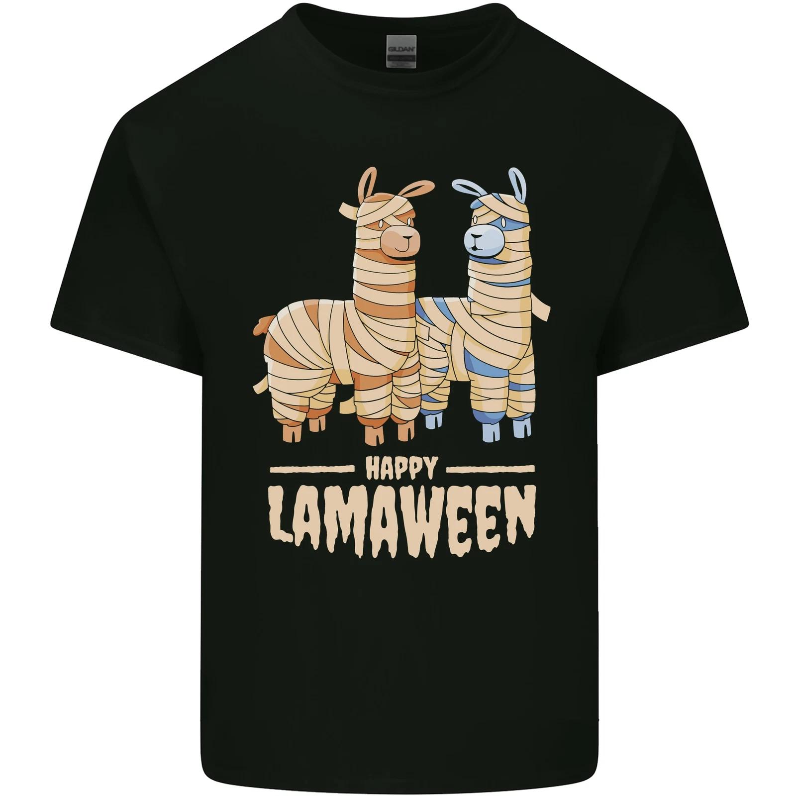 

Happy Lamaween Funny Lama Halloween Kids T-Shirt Childrens 4XL