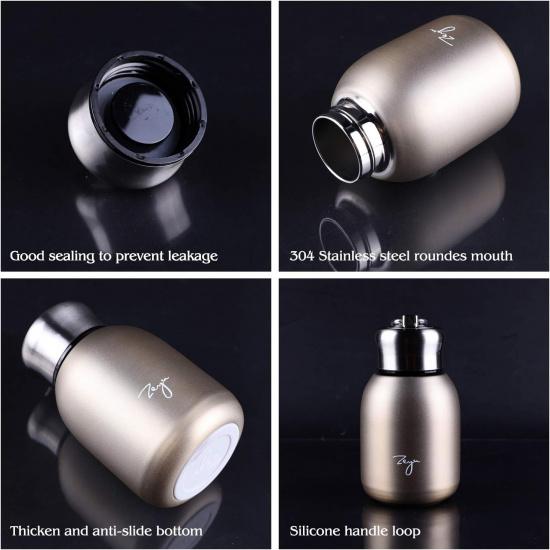 Mini Thermal Mug, 10oz/300ML Mini Thermos Mug Leak Proof Vacuum Flasks Travel Thermos Cup Portable Stainless Steel Drink Water Bottle for Indoor and