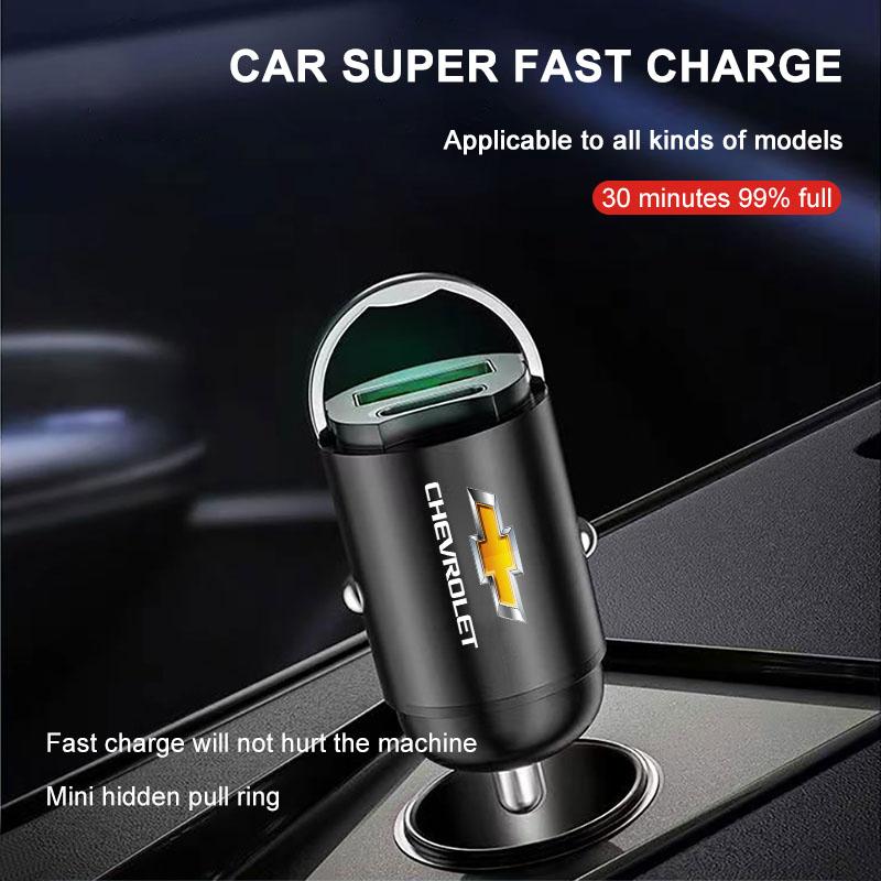1Pc Mini Car Charger 12-24V Lighter Fast Charging Car USB Type C Charger For Chevrolet Cruze Captiva Lacetti Spark Aveo Orlando Epica Camaro Sail