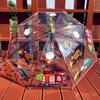 Nouvelle équipe d'ingénierie de camion de pompiers parapluie transparent pour enfants maternelle créatif mignon dessin animé bébé étudiant garçon parapluie