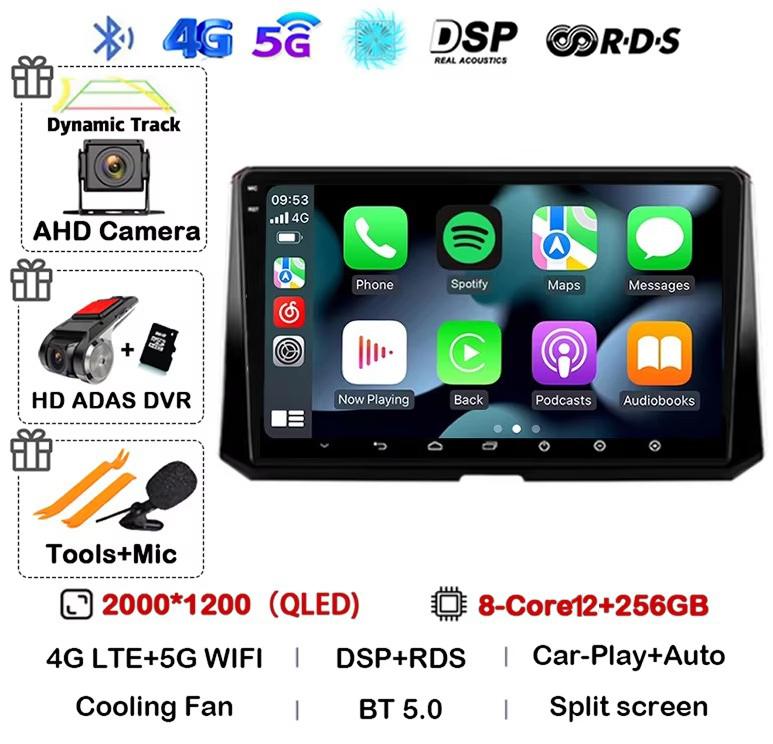 Android 14 Carplay Auto For Toyota Corolla 12 2019 2020 2021 2022 Car Radio Multimedia Player Stereo 4G Wifi GPS 360 Camera QLED