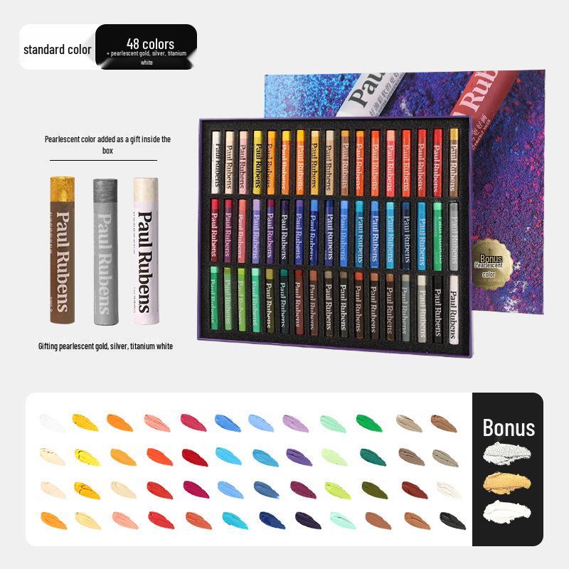 Rubens Washable Oil Pastels for Children: Soft Crayons in 24, 36 Heavy, and 48 Macaron Colors