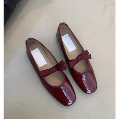 French Fairy Style Bow Shallow Mouth Mary Jane Women's Shoes 2025 Spring New Evening Flat Ballet Shoes
