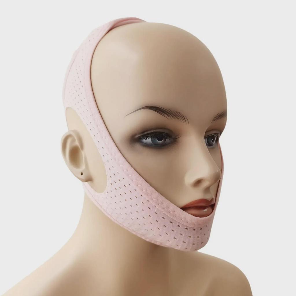 Breathable Mesh V-Face Anti-Snoring Sleeping Mask with Chin Support for Mouth Breathing Correction