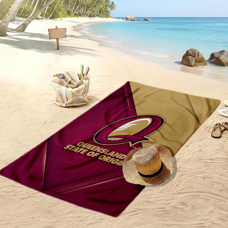 Queensland Maroons Druck Strandtuch Weich Tragbar Schnell?Trockenes Handtuch für Pool Sommerurlaub Outdoor Sport