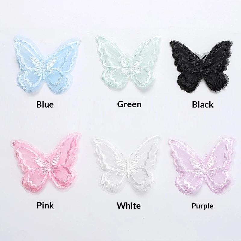 10 Stück Stickerei Spitze Schmetterling Aufnähen Aufbügeln Aufnäher Abzeichen Hochzeit Brautkleid Bestickte Applikation Basteln DIY Nähzubehör