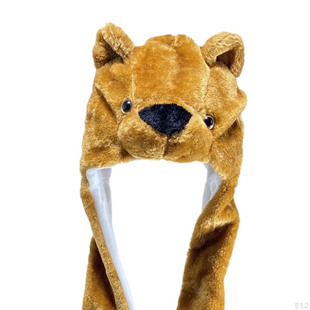 3 in 1 Animal Hat Gloves Scarf, Halloween Fancy Dress Winter Warm Soft Cosplay Photo Props Costume