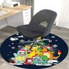 1pc Christmas Pikachu & Friends Round Carpet - Anime Design Office Chair Mat, Non-Slip Rug for Home Decor, Living Room