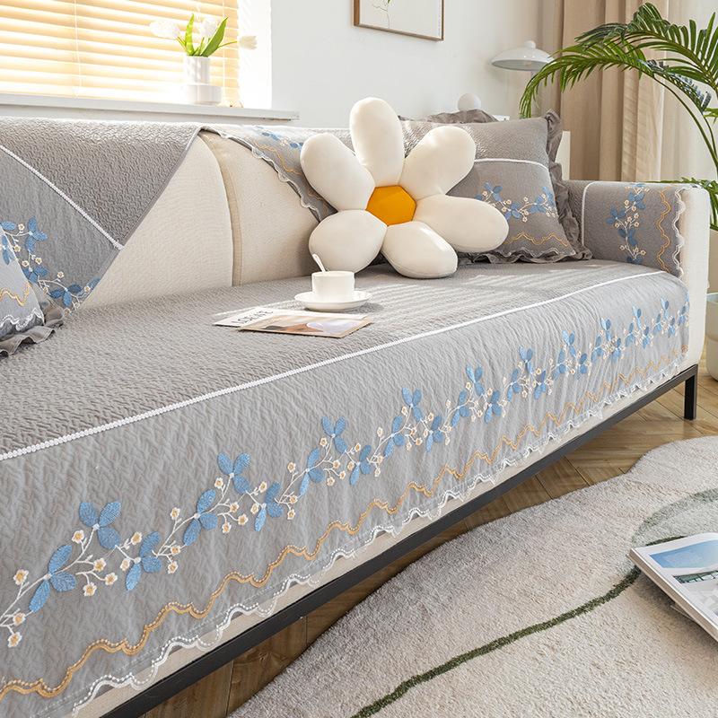 Sofakissen aus Reiner Baumwolle, Universeller Sitzkissenbezug für alle Jahreszeiten, Einfaches Modernes Rutschfestes Kissen, Sofabezug für das Wohnzimmer