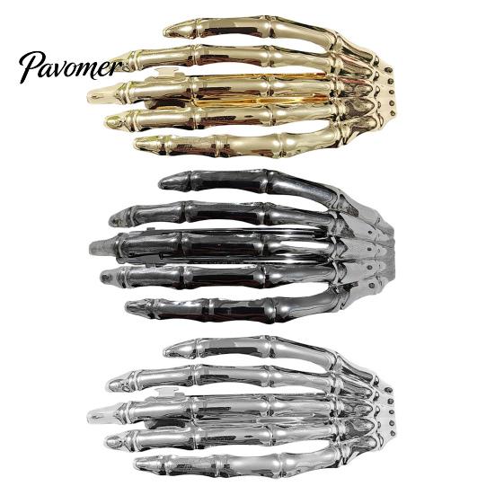 Dark Style Hair Jewelry Skeleton Hands Clips, Gothic Metal Skull Side Clip for Women, Claw Clips Spooky Halloween Horror Accessories, Punk Rock Zombie