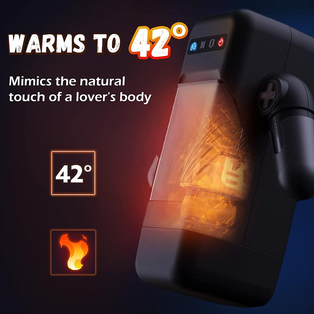 Automatic Male Masturbator Cup 10 Thrusting&Vibration Modes Heating Function with Phone Holder Stroker Adult Sex Toys For Men