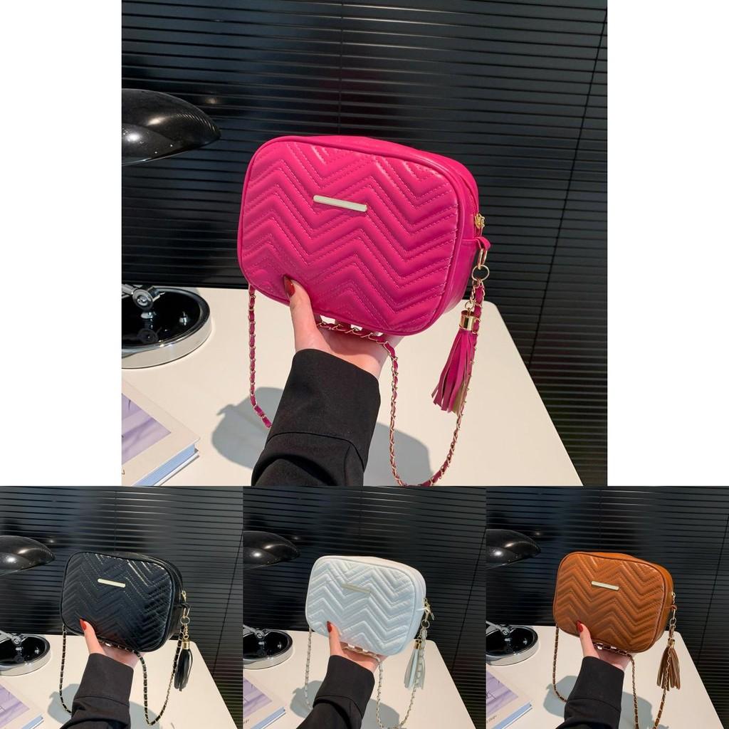 Trendy Simple Solid Color Small Round Bag Fashionable Chic Crossbody For Women
