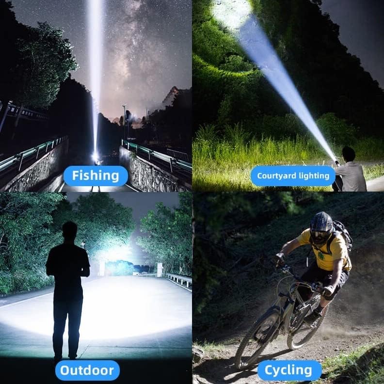 Powerful LED Flashlight USB Rechargeable Torch Portable Zoomable Camping Light 3 Lighting Modes For Outdoor Hiking Emergency