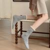 Solid Lace Ruffle Women Socks Japanese Fashion Middle-tube Lace Socks Women Korean Style Solid Color Black White Gray Long Socks
