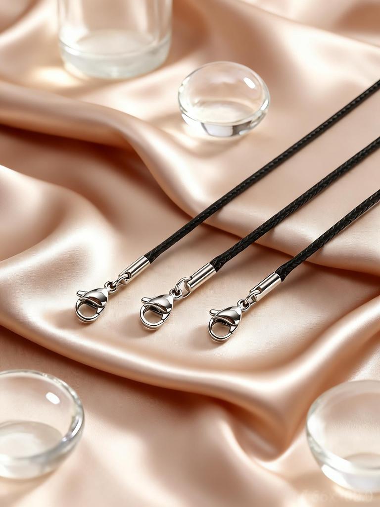 Simple Black Wax Rope Chain Necklace Stainless Steel Clasp Waterproof Braided Leather Chain Choker Trendy Jewelry for Women